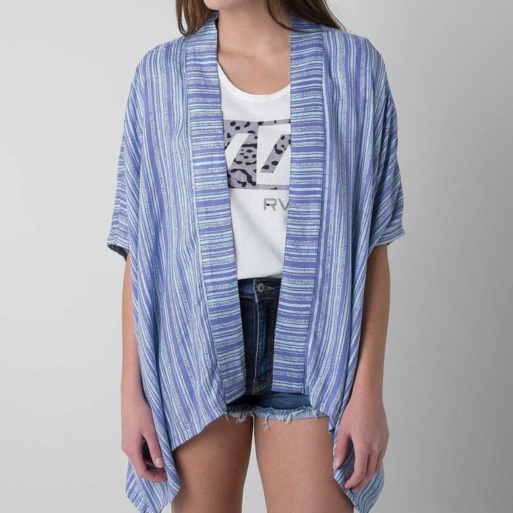 RVCA Blue Crest Woo Would Striped Kimono